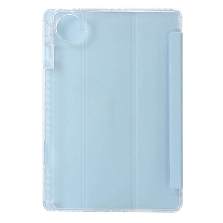 For Huawei Matepad 11 Pro 2024 Clear Acrylic 3-Fold Leather Tablet Case(Ice Blue)