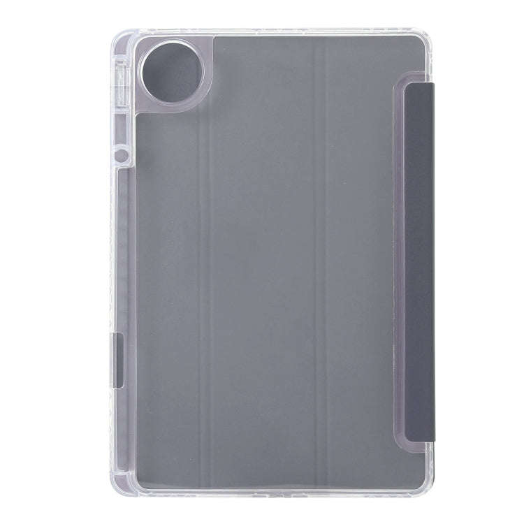 For Huawei Matepad 11 Pro 2024 Clear Acrylic 3-Fold Leather Tablet Case(Lavender Purple)