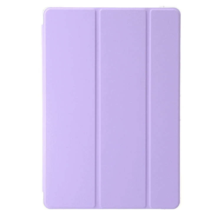 For Huawei Matepad 11 Pro 2024 Clear Acrylic 3-Fold Leather Tablet Case(Purple)