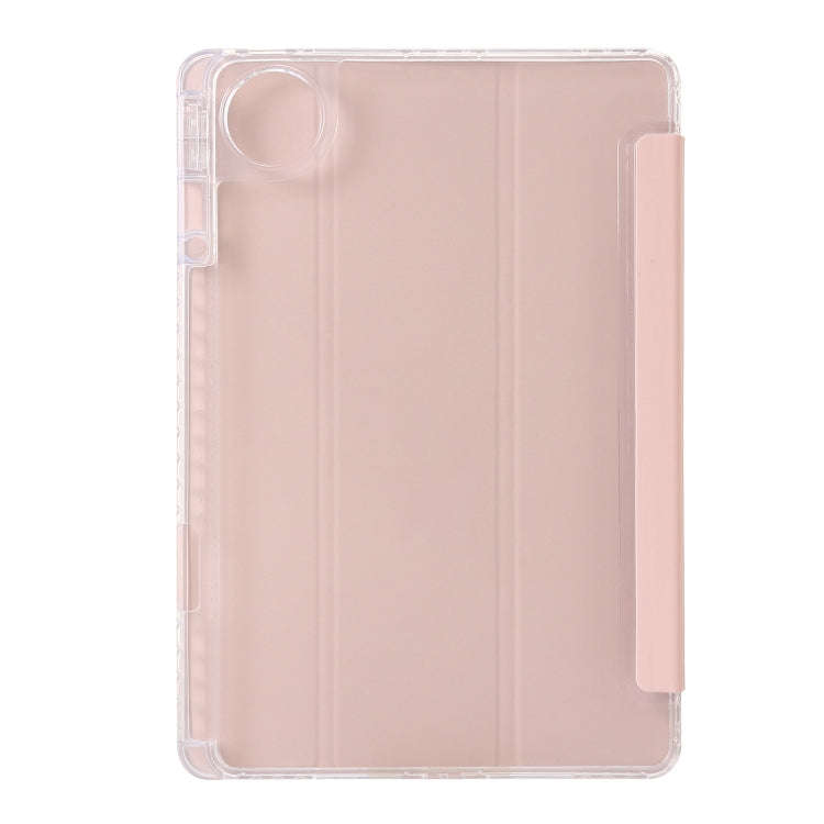 For Huawei MatePad Pro 13.2 2023 Clear Acrylic 3-Fold Leather Tablet Case(Pink)