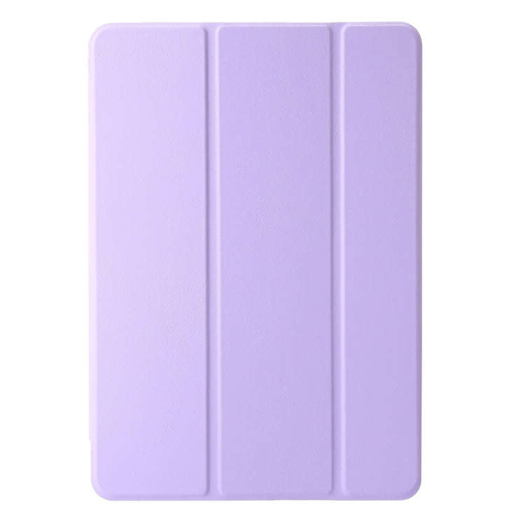 For Huawei MatePad Pro 13.2 2023 Clear Acrylic 3-Fold Leather Tablet Case(Purple)
