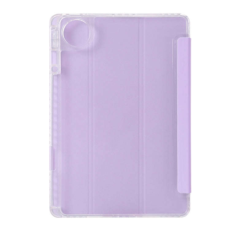 For Huawei MatePad Pro 13.2 2023 Clear Acrylic 3-Fold Leather Tablet Case(Purple)