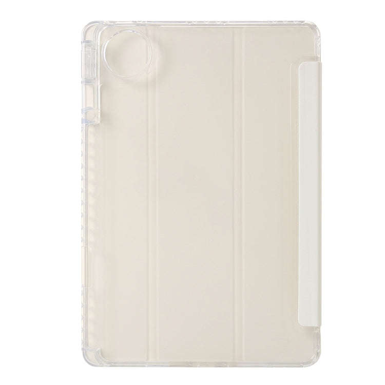 For Huawei MatePad Pro 13.2 2023 Clear Acrylic 3-Fold Leather Tablet Case(White)
