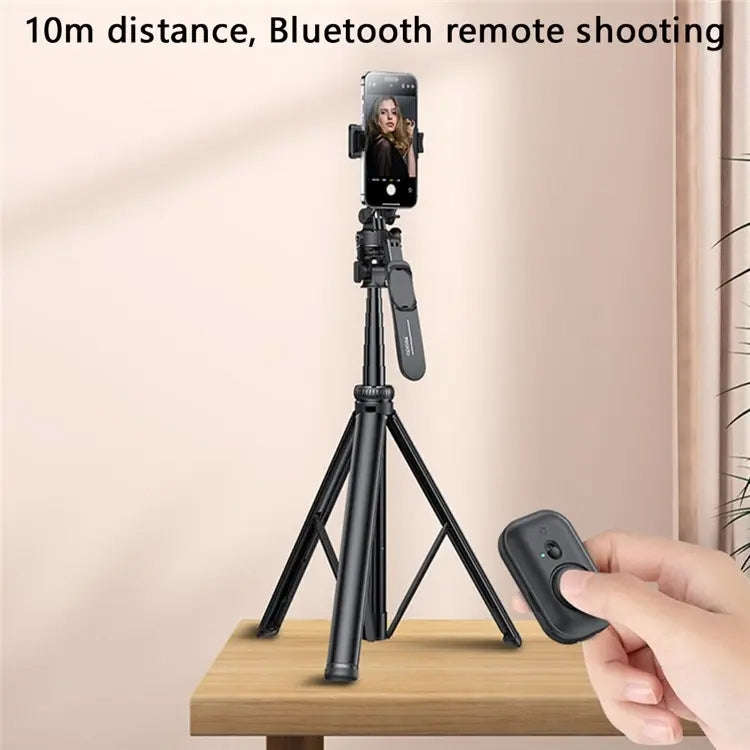 YESIDO SF17 Multifunctional Retractable Metal Tripod Stand Selfie Stick for Cell Phones Camera(Bl...