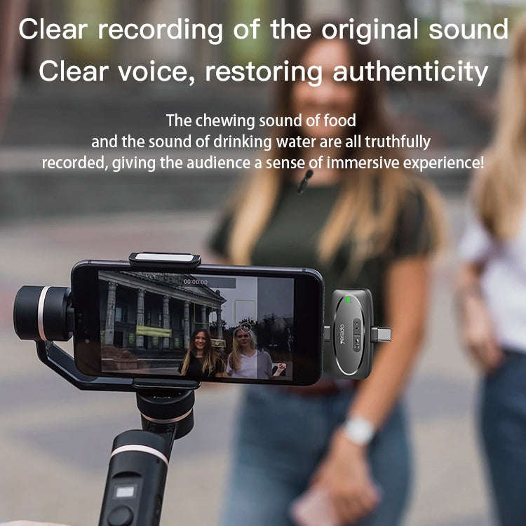 YESIDO KR11 Low-latency Wireless Lavalier Microphone with Type-C Receiver(Black)
