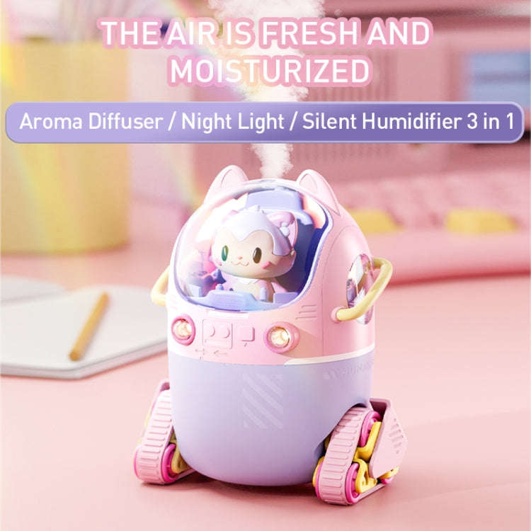 MJ066 220ML Portable Desktop Cute Cartoon Tank Car Air Humidifier with LED Lights, Model:USB(Green)