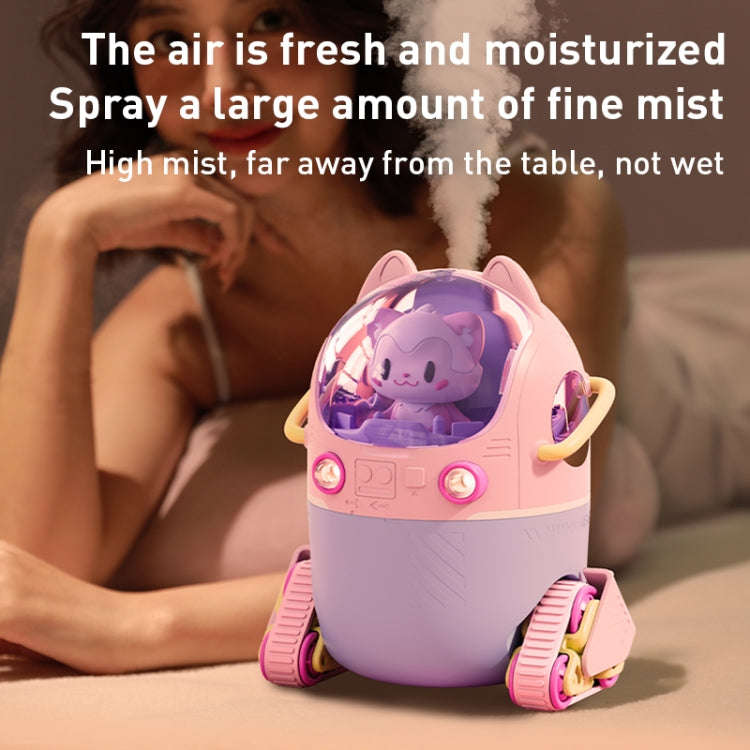 MJ066 220ML Portable Desktop Cute Cartoon Tank Car Air Humidifier with LED Lights, Model:Recharge...