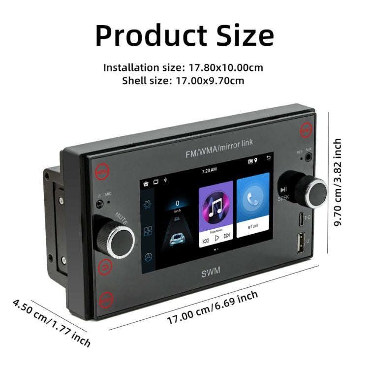 A3121 Android 12 GPS Navigation Car Multimedia Player, 1GB+32GB, Support iOS CarPlay / Android Au...