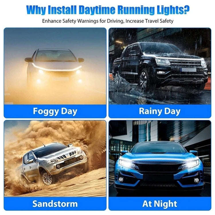 Car Startup Scan Through Hood LED Daytime Running Atmosphere Light, Length:1.2m(White Light)
