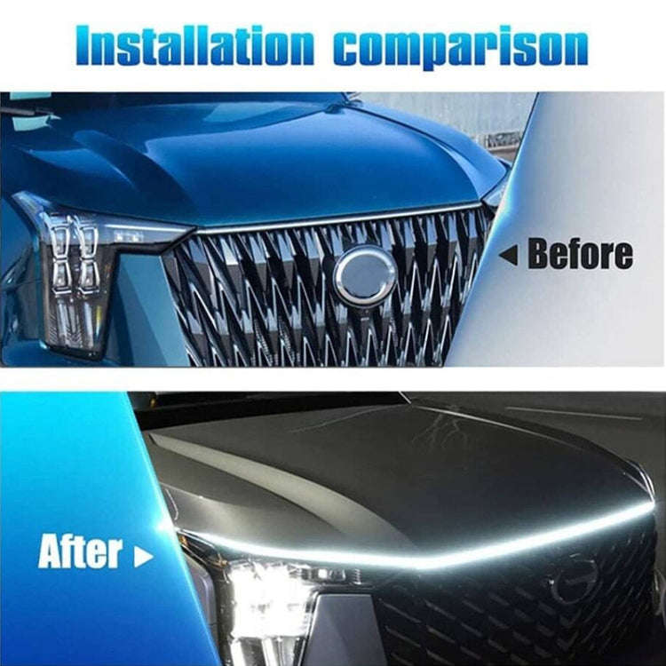 Car Startup Scan Through Hood LED Daytime Running Atmosphere Light, Length:1.2m(White Light)