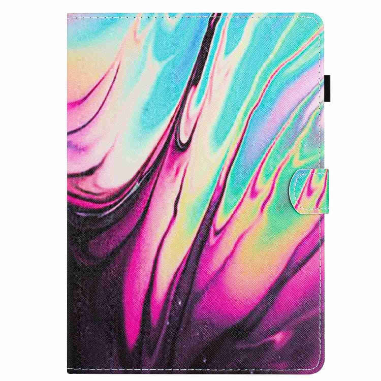 For Huawei MatePad T 10s / T 10 Marble Pattern Stitching Leather Tablet Case(Rose Blue)