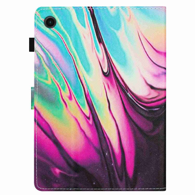 For Huawei MatePad T 10s / T 10 Marble Pattern Stitching Leather Tablet Case(Rose Blue)