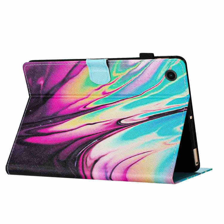 For Huawei MatePad T 10s / T 10 Marble Pattern Stitching Leather Tablet Case(Rose Blue)