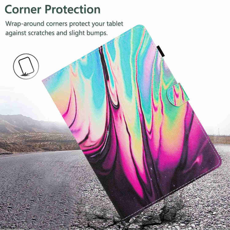 For Huawei MatePad T 10s / T 10 Marble Pattern Stitching Leather Tablet Case(Rose Blue)