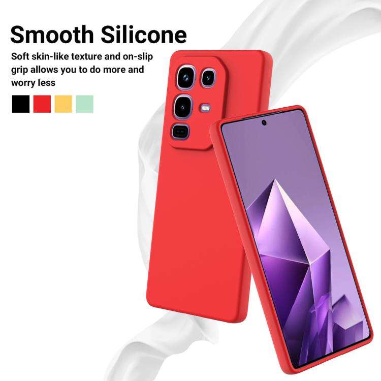 For Infinix Note 50x Solid Color Liquid Silicone Dropproof Full Coverage Phone Case(Red)