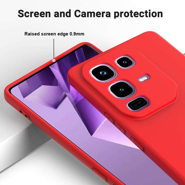 For Infinix Note 50x Solid Color Liquid Silicone Dropproof Full Coverage Phone Case(Red)