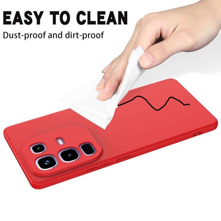 For Infinix Note 50x Solid Color Liquid Silicone Dropproof Full Coverage Phone Case(Red)