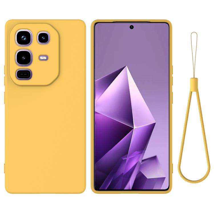 For Infinix Note 50x Solid Color Liquid Silicone Dropproof Full Coverage Phone Case(Yellow)