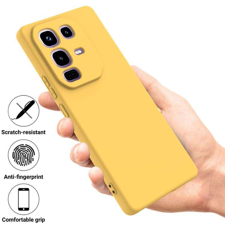 For Infinix Note 50x Solid Color Liquid Silicone Dropproof Full Coverage Phone Case(Yellow)