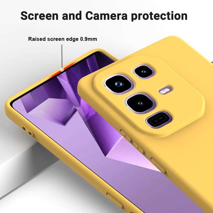 For Infinix Note 50x Solid Color Liquid Silicone Dropproof Full Coverage Phone Case(Yellow)