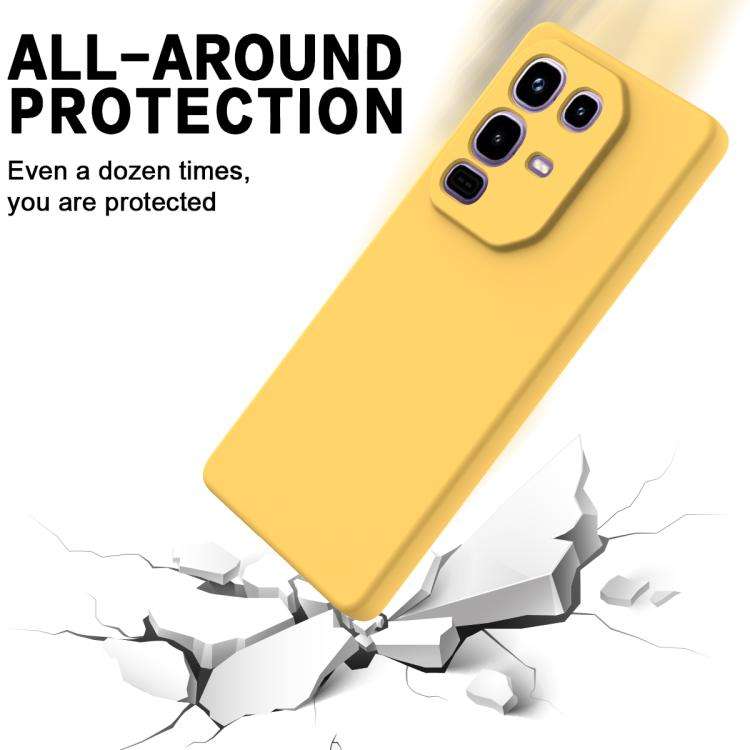 For Infinix Note 50x Solid Color Liquid Silicone Dropproof Full Coverage Phone Case(Yellow)