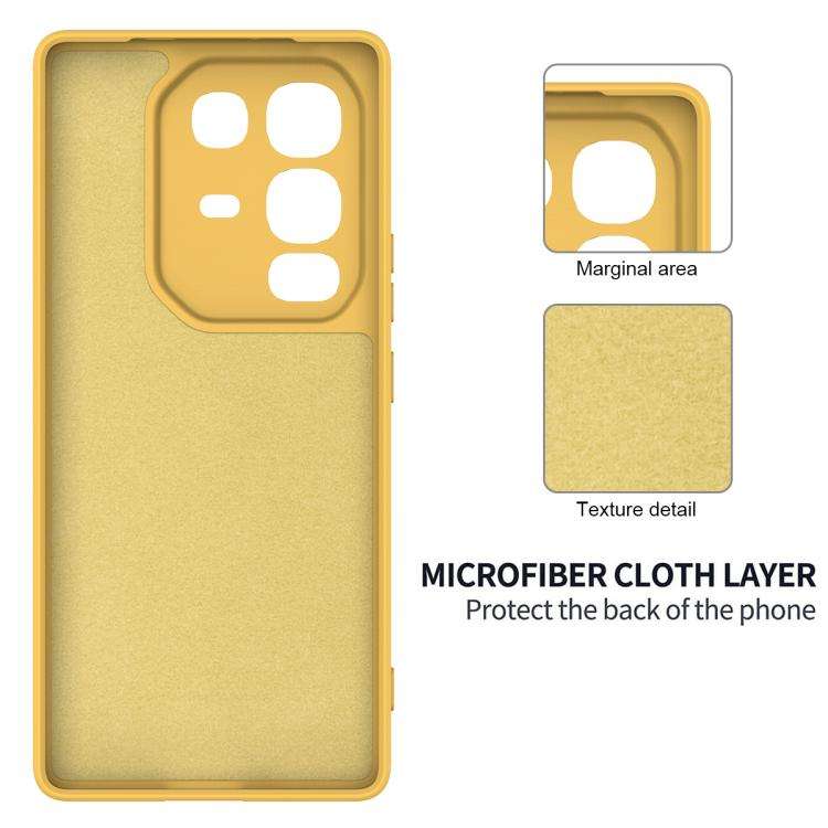 For Infinix Note 50x Solid Color Liquid Silicone Dropproof Full Coverage Phone Case(Yellow)