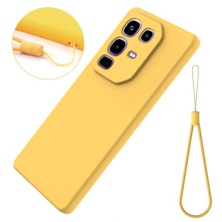 For Infinix Note 50x Solid Color Liquid Silicone Dropproof Full Coverage Phone Case(Yellow)