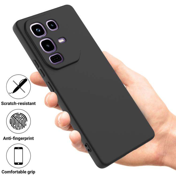 For Infinix Note 50x Solid Color Liquid Silicone Dropproof Full Coverage Phone Case(Black)