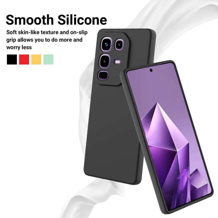 For Infinix Note 50x Solid Color Liquid Silicone Dropproof Full Coverage Phone Case(Black)