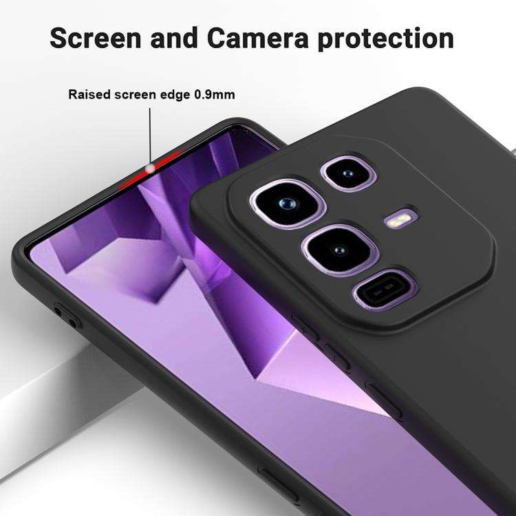 For Infinix Note 50x Solid Color Liquid Silicone Dropproof Full Coverage Phone Case(Black)