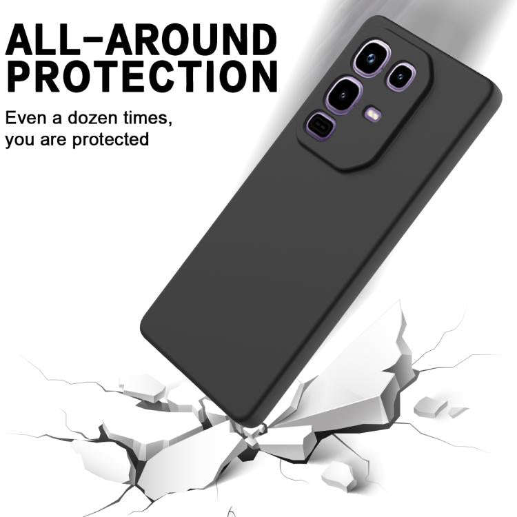 For Infinix Note 50x Solid Color Liquid Silicone Dropproof Full Coverage Phone Case(Black)