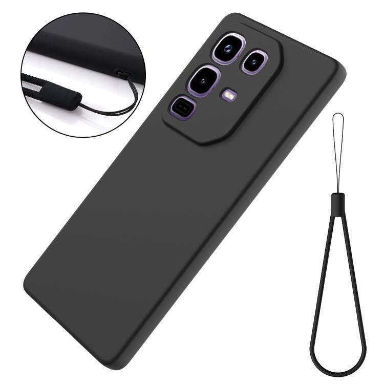 For Infinix Note 50x Solid Color Liquid Silicone Dropproof Full Coverage Phone Case(Black)