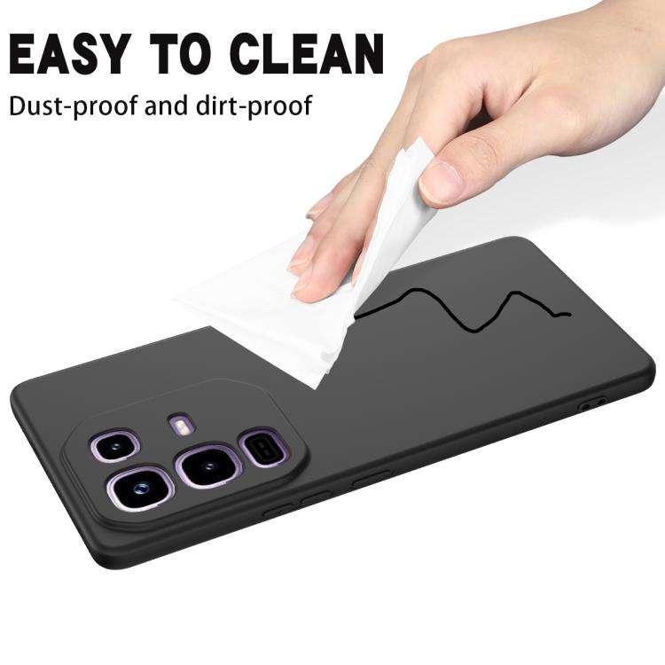 For Infinix Note 50x Solid Color Liquid Silicone Dropproof Full Coverage Phone Case(Black)