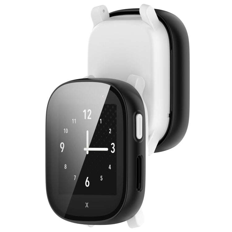 For Xplora X6 Children PC + Tempered Film Integrated Watch Protective Case(Black)