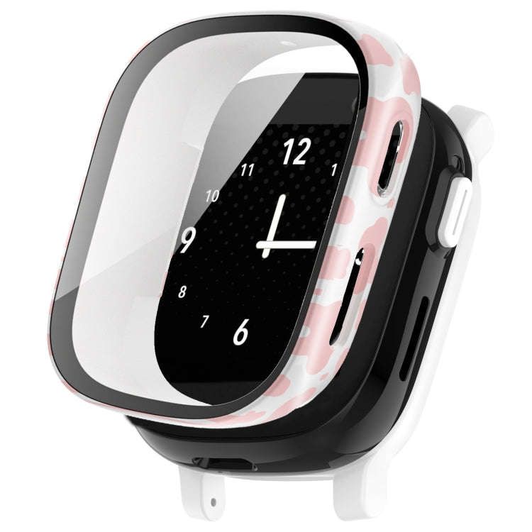 For Xplora X6 Children PC + Tempered Film Integrated Watch Protective Case(Pink Cow)