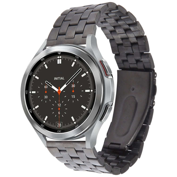 22mm Universal Five Beads Stainless Steel Watch Band(Black)