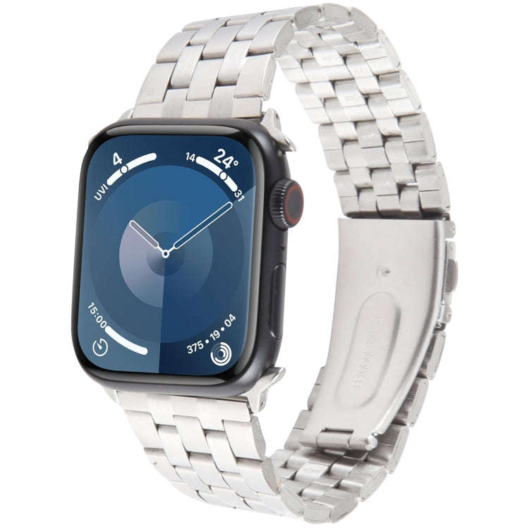 For Apple Watch Ultra 2 49mm 22mm Ultra-thin Five Beads Stainless Steel Watch Band(Silver)