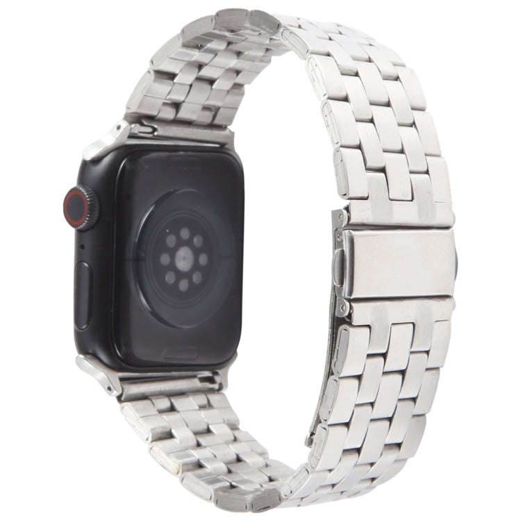 For Apple Watch Ultra 2 49mm 22mm Ultra-thin Five Beads Stainless Steel Watch Band(Silver)
