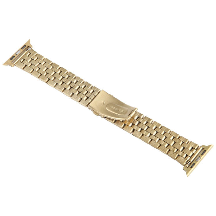 For Apple Watch Ultra 2 49mm 22mm Ultra-thin Five Beads Stainless Steel Watch Band(Gold)