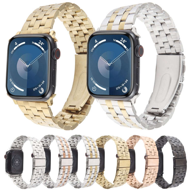 For Apple Watch Ultra 2 49mm 22mm Ultra-thin Five Beads Stainless Steel Watch Band(Silver)