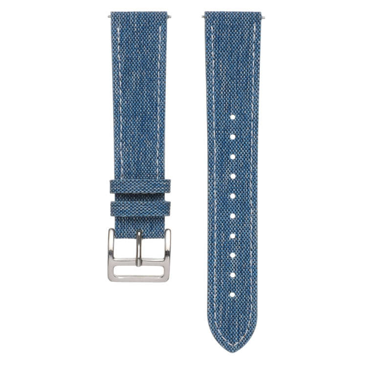 20mm Universal Denim Leather Buckle Watch Band(Light Blue)