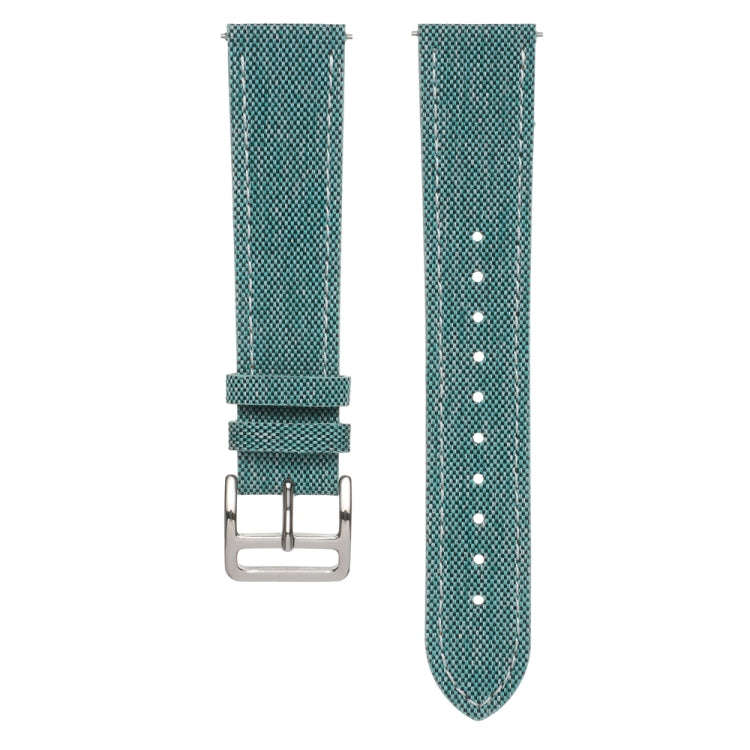 20mm Universal Denim Leather Buckle Watch Band(Turquoise)