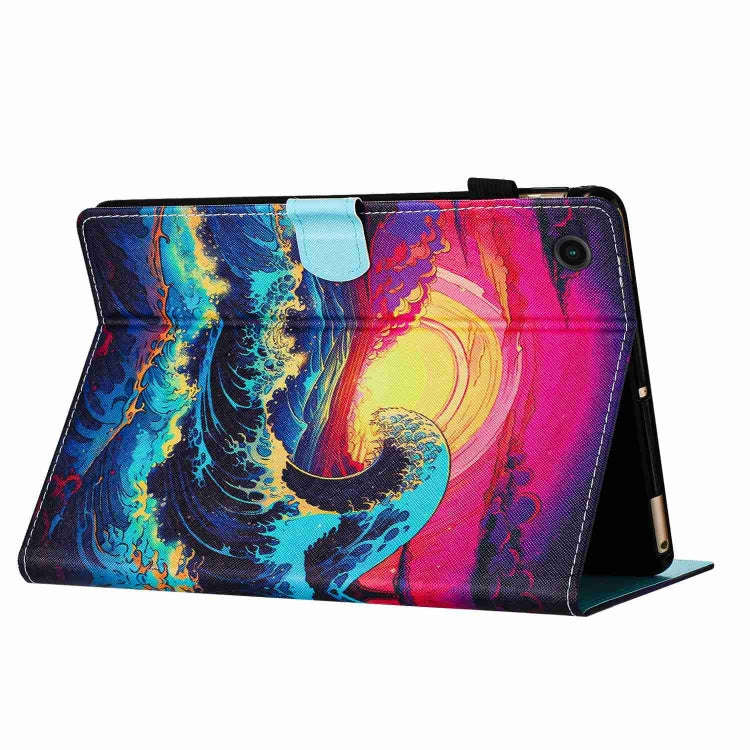 For Huawei MatePad T 10s / T 10 Painted Pattern Stitching Leather Tablet Case(Waves)
