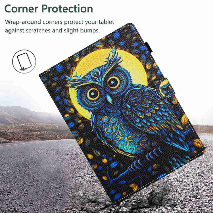 For Huawei MatePad T 10s / T 10 Painted Pattern Stitching Leather Tablet Case(Moonlight Eagle)