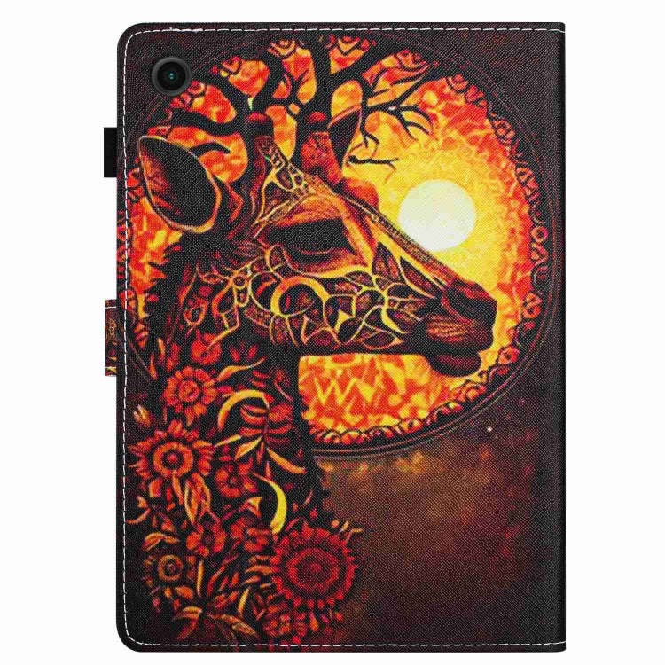For Huawei MatePad T 10s / T 10 Painted Pattern Stitching Leather Tablet Case(Flower Deer)