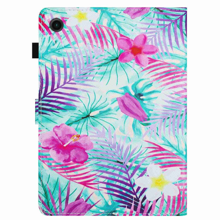 For Huawei MatePad T 10s / T 10 Painted Pattern Stitching Leather Tablet Case(Bougainvillea)