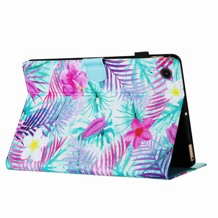 For Huawei MatePad T 10s / T 10 Painted Pattern Stitching Leather Tablet Case(Bougainvillea)