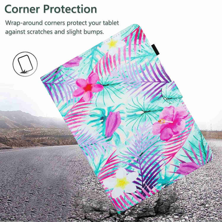 For Huawei MatePad T 10s / T 10 Painted Pattern Stitching Leather Tablet Case(Bougainvillea)