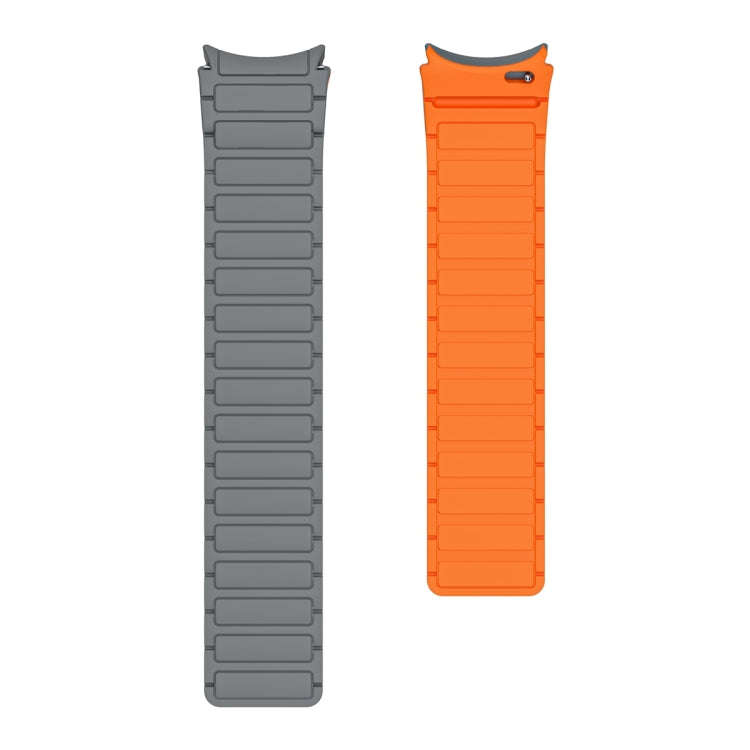For Samsung Galaxy Watch 6 / 5 / 4 Magnetic Loop Silicone Watch Band(Grey Orange)