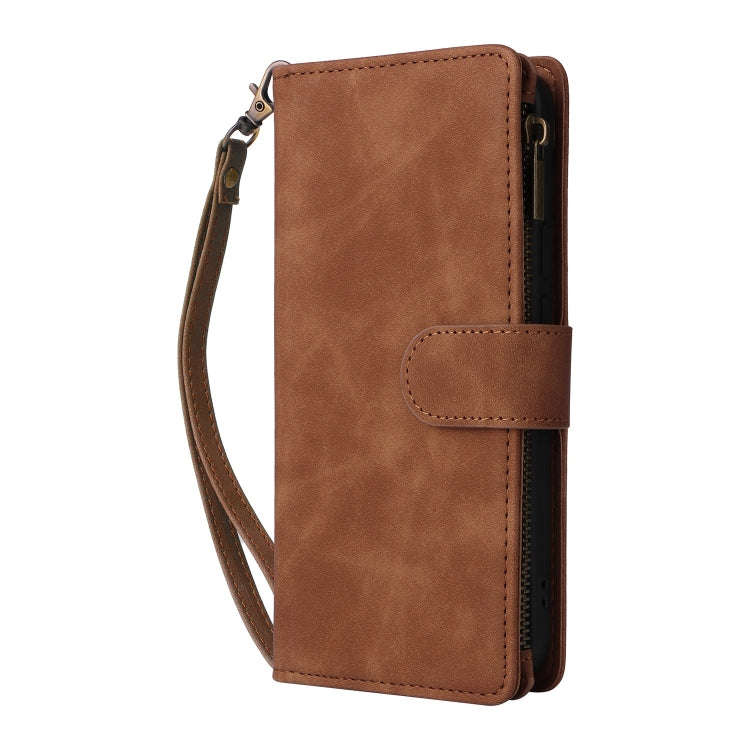 For Google Pixel 9 Pro Multifunctional Multi-Card Wallet Phone Leather Case(Brown)